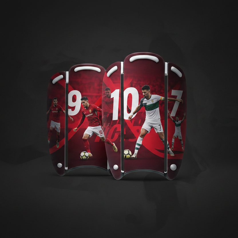 Espinillera flexible personalizada roja para fútbol |NEIVAL SPORTS