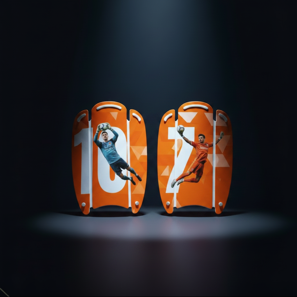 Espinilleras naranja portero