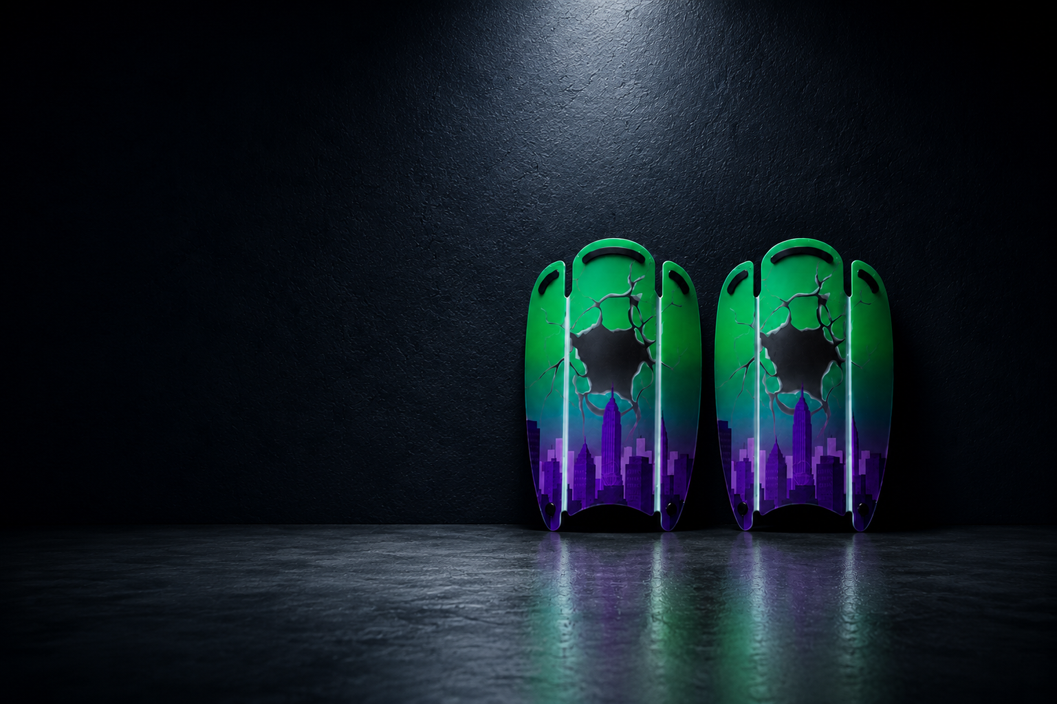 Espinilleras flexibles superhéroes Hulk para fútbol |NEIVAL SPORTS