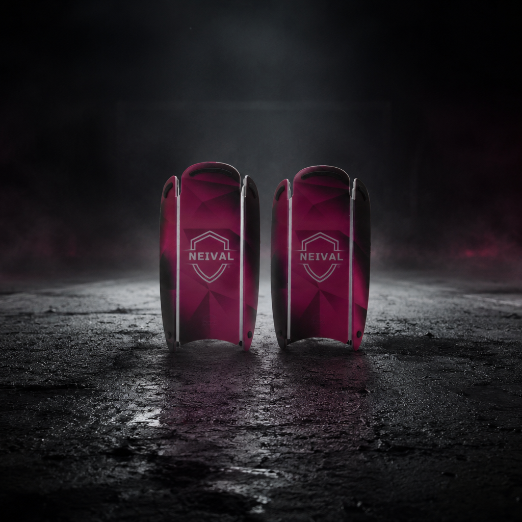 Espinilleras flexibles cristal fucsia |NEIVAL SPORTS