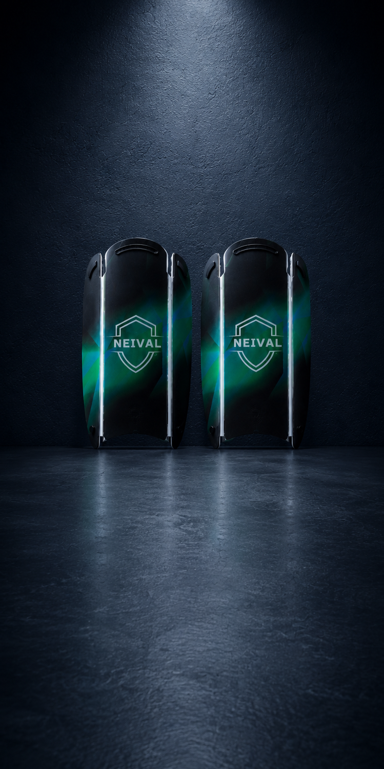 Espinilleras flexibles diseño Neival verde de fútbol | NEIVAL SPORTS