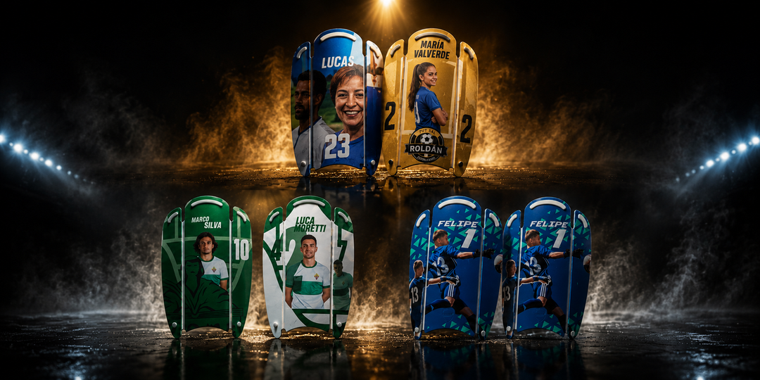 Fotos Espinilleras flexibles personalizadas de fútbol |NEIVAL SPORTS