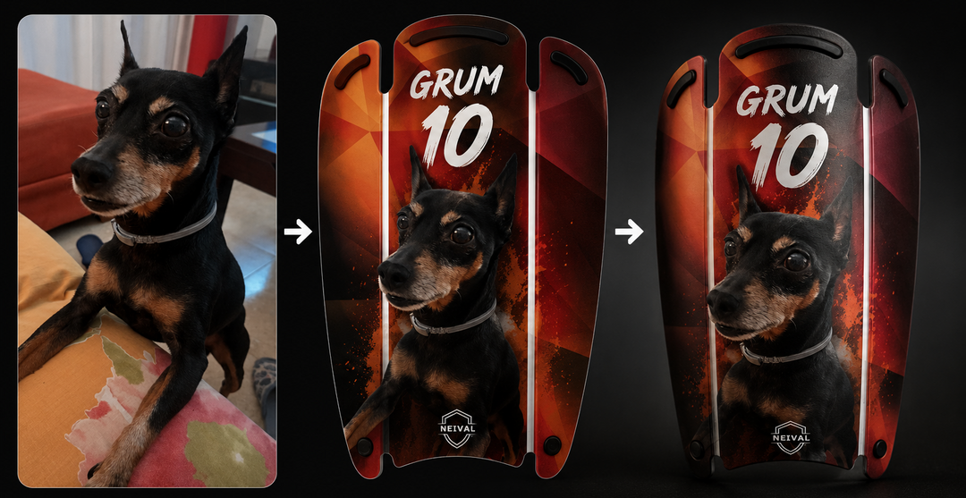 Transformación espinilleras flexibles personalizadas Grum de fútbol | NEIVAL SPORTS
