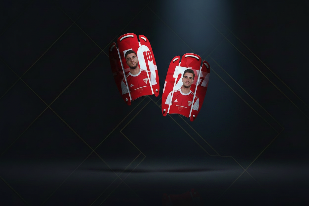 Espinilleras rojas posición superior NEIVAL