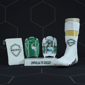Kit completo de fútbol con espinilleras personalizadas, calcetines y bolsa | NEIVAL